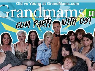 Young men fuck granny